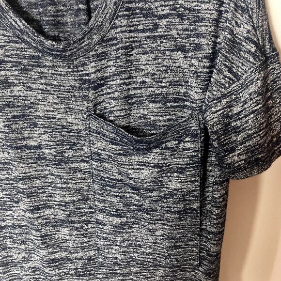 Rag & Bone Gray & Blue Space Dye Oversized Tee w/ Large Pocket Women's XS - Picture 5 of 11